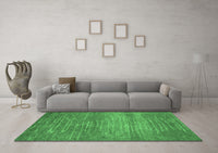 Machine Washable Abstract Emerald Green Contemporary Rug, wshcon1020emgrn