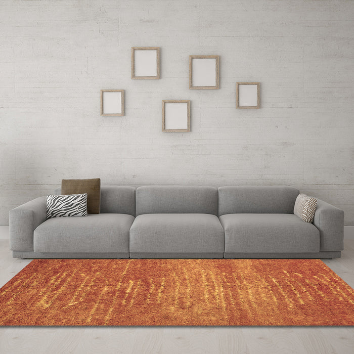Machine Washable Abstract Brown Contemporary Rug in a Living Room,, wshcon1020brn