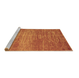 Sideview of Machine Washable Abstract Brown Contemporary Rug, wshcon1020brn