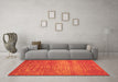 Machine Washable Abstract Orange Contemporary Area Rugs in a Living Room, wshcon1020org