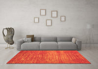 Machine Washable Abstract Orange Contemporary Rug, wshcon1020org