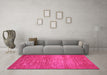 Machine Washable Abstract Pink Contemporary Rug in a Living Room, wshcon1020pnk