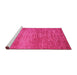 Sideview of Machine Washable Abstract Pink Contemporary Rug, wshcon1020pnk