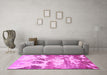 Machine Washable Abstract Pink Contemporary Rug in a Living Room, wshcon1021pnk