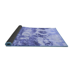 Sideview of Abstract Blue Contemporary Rug, con1021blu