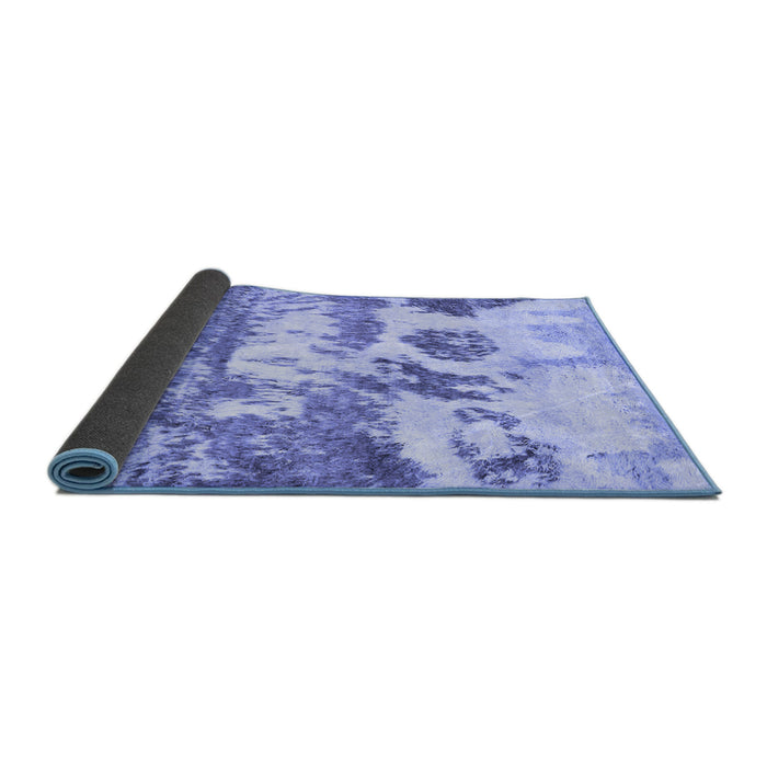 Sideview of Abstract Blue Contemporary Rug, con1021blu