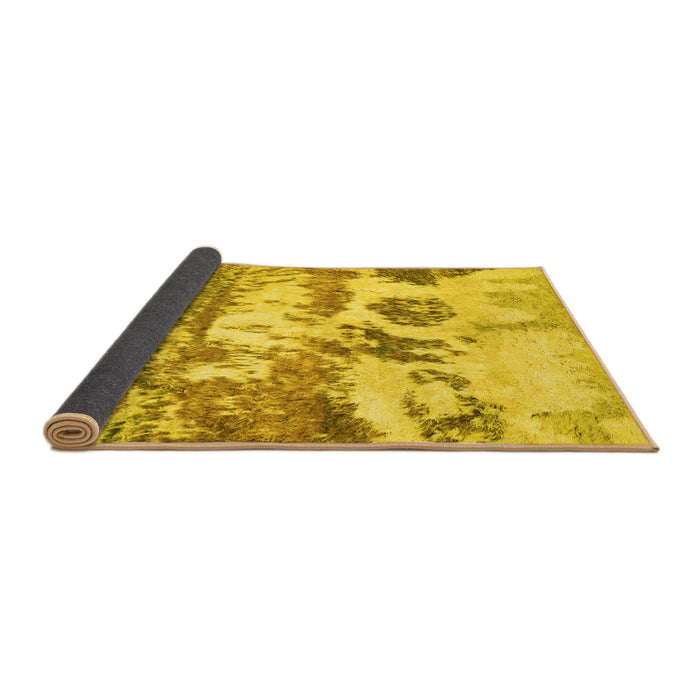 Sideview of Abstract Yellow Contemporary Rug, con1021yw