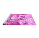 Sideview of Machine Washable Abstract Pink Contemporary Rug, wshcon1021pnk