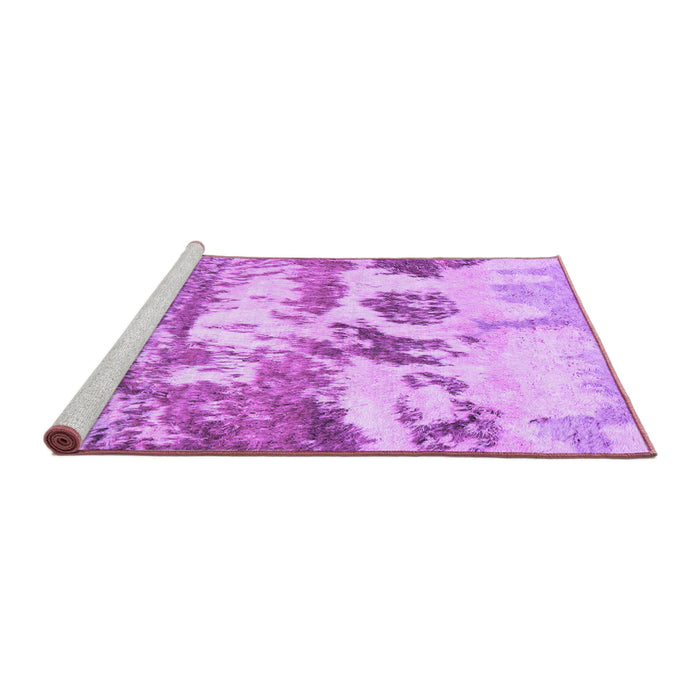 Sideview of Machine Washable Abstract Purple Contemporary Area Rugs, wshcon1021pur