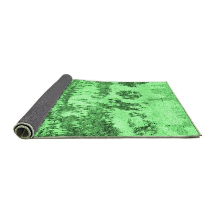 Sideview of Abstract Emerald Green Contemporary Rug, con1021emgrn