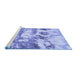 Sideview of Machine Washable Abstract Blue Contemporary Rug, wshcon1021blu