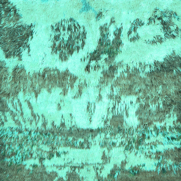 Machine Washable Abstract Turquoise Contemporary Area Rugs, wshcon1021turq