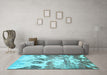 Machine Washable Abstract Light Blue Contemporary Rug in a Living Room, wshcon1021lblu