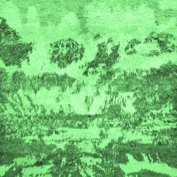 Square Machine Washable Abstract Emerald Green Contemporary Area Rugs, wshcon1021emgrn