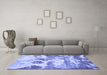 Machine Washable Abstract Blue Contemporary Rug in a Living Room, wshcon1021blu