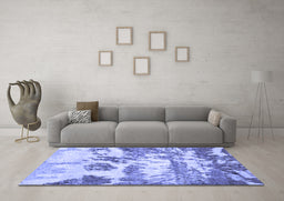 Machine Washable Abstract Blue Contemporary Rug in a Living Room, wshcon1021blu