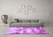 Machine Washable Abstract Purple Contemporary Area Rugs in a Living Room, wshcon1021pur