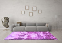 Machine Washable Abstract Purple Contemporary Rug, wshcon1021pur