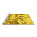 Sideview of Machine Washable Abstract Yellow Contemporary Rug, wshcon1021yw