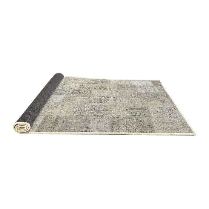 Thickness of Contemporary Sage Green Patchwork Rug, con1022