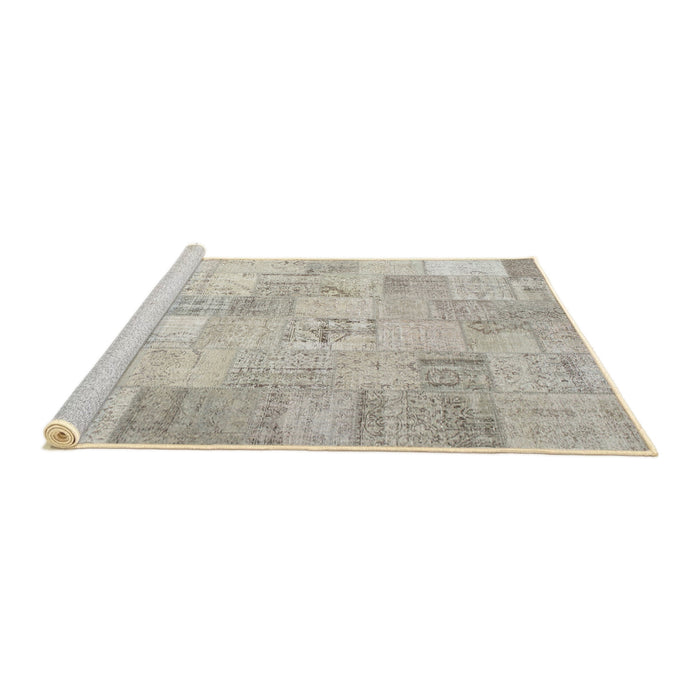 Serging Thickness of Machine Washable Contemporary Sage Green Rug, wshcon1022