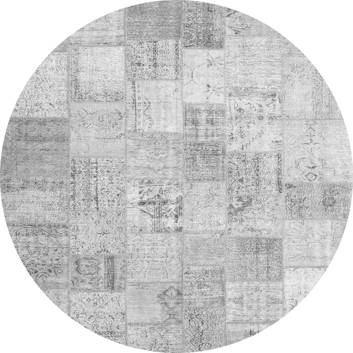 Machine Washable Patchwork Gray Transitional Rug, wshcon1022gry