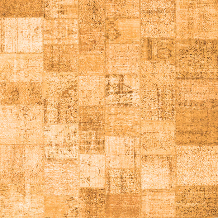 Serging Thickness of Patchwork Orange Transitional Rug, con1022org