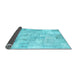 Sideview of Patchwork Light Blue Transitional Rug, con1022lblu