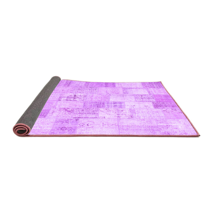 Sideview of Patchwork Purple Transitional Rug, con1022pur