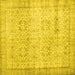 Square Abstract Yellow Contemporary Rug, con1023yw