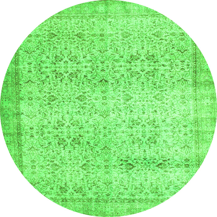 Square Abstract Green Contemporary Rug, con1023grn