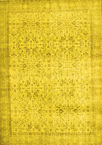 Abstract Yellow Contemporary Rug, con1023yw