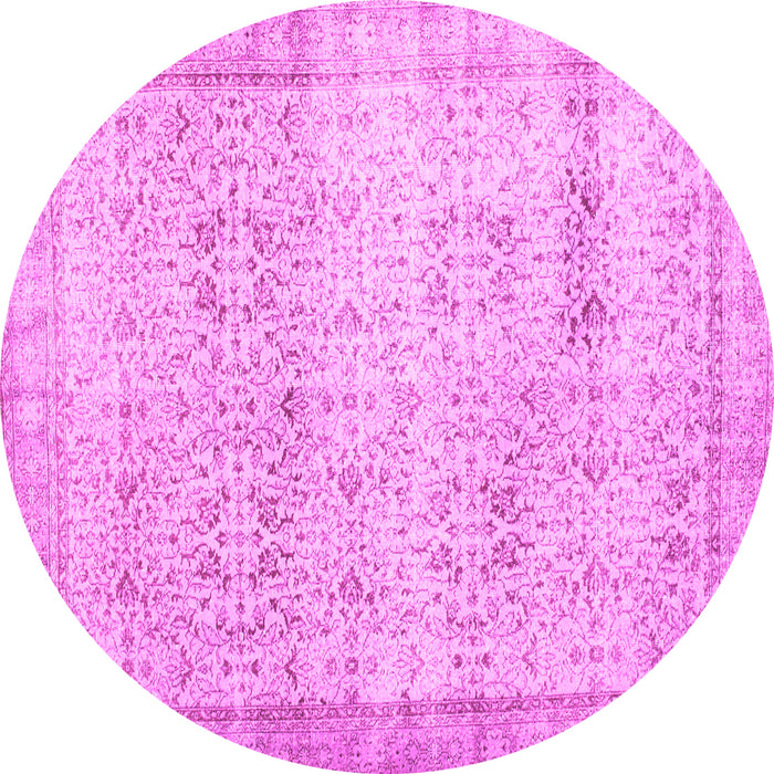 Round Abstract Pink Contemporary Rug, con1023pnk