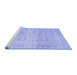 Sideview of Machine Washable Abstract Blue Contemporary Rug, wshcon1023blu