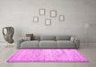 Machine Washable Abstract Pink Contemporary Rug in a Living Room, wshcon1023pnk