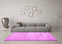 Machine Washable Abstract Pink Contemporary Rug, wshcon1023pnk