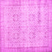 Square Machine Washable Abstract Pink Contemporary Rug, wshcon1023pnk