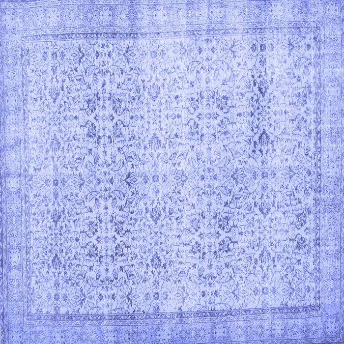 Square Abstract Blue Contemporary Rug, con1023blu