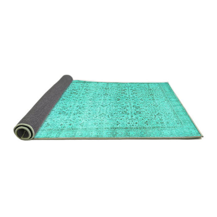 Sideview of Abstract Turquoise Contemporary Rug, con1023turq