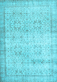 Abstract Light Blue Contemporary Rug, con1023lblu