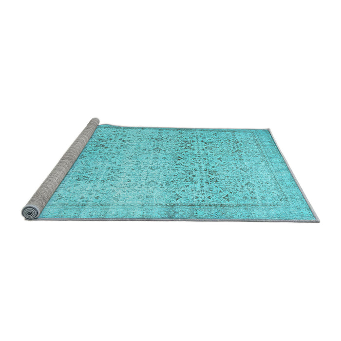 Sideview of Machine Washable Abstract Light Blue Contemporary Rug, wshcon1023lblu