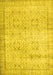 Machine Washable Abstract Yellow Contemporary Rug, wshcon1023yw