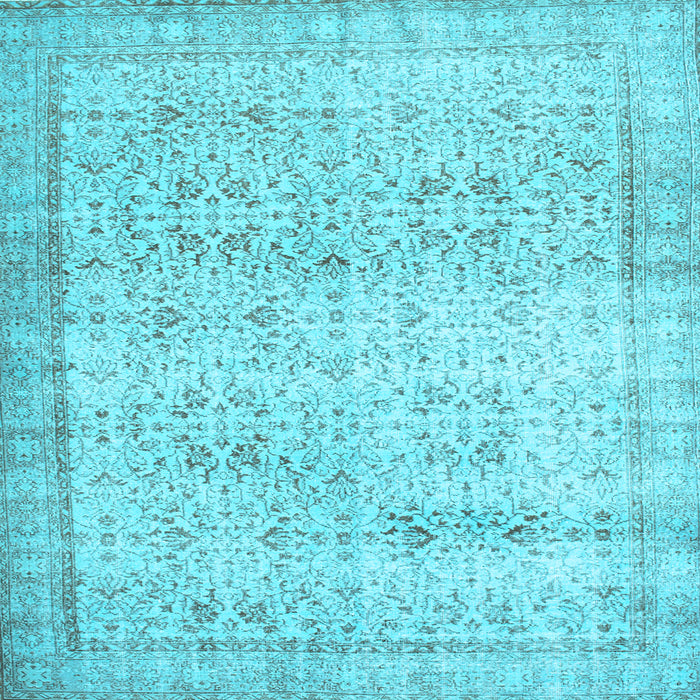 Square Machine Washable Abstract Light Blue Contemporary Rug, wshcon1023lblu