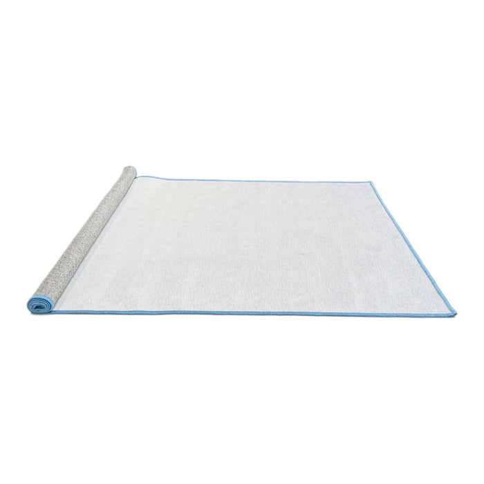 Sideview of Machine Washable Solid Blue Modern Rug, wshcon1024blu