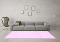 Machine Washable Solid Pink Modern Rug, wshcon1025pnk