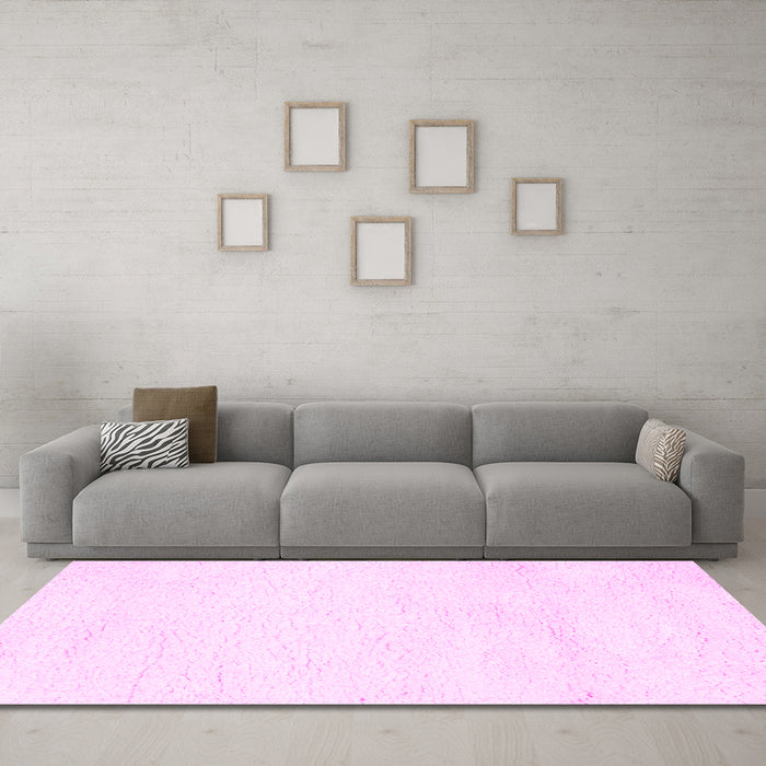 Machine Washable Solid Pink Modern Rug in a Living Room, wshcon1025pnk