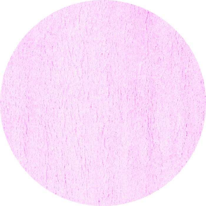 Round Machine Washable Solid Pink Modern Rug, wshcon1025pnk