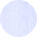 Round Machine Washable Solid Blue Modern Rug, wshcon1025blu