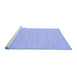 Sideview of Machine Washable Solid Blue Modern Rug, wshcon1026blu