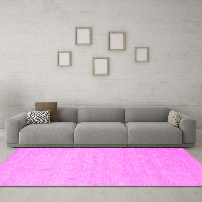 Machine Washable Solid Pink Modern Rug in a Living Room, wshcon1026pnk